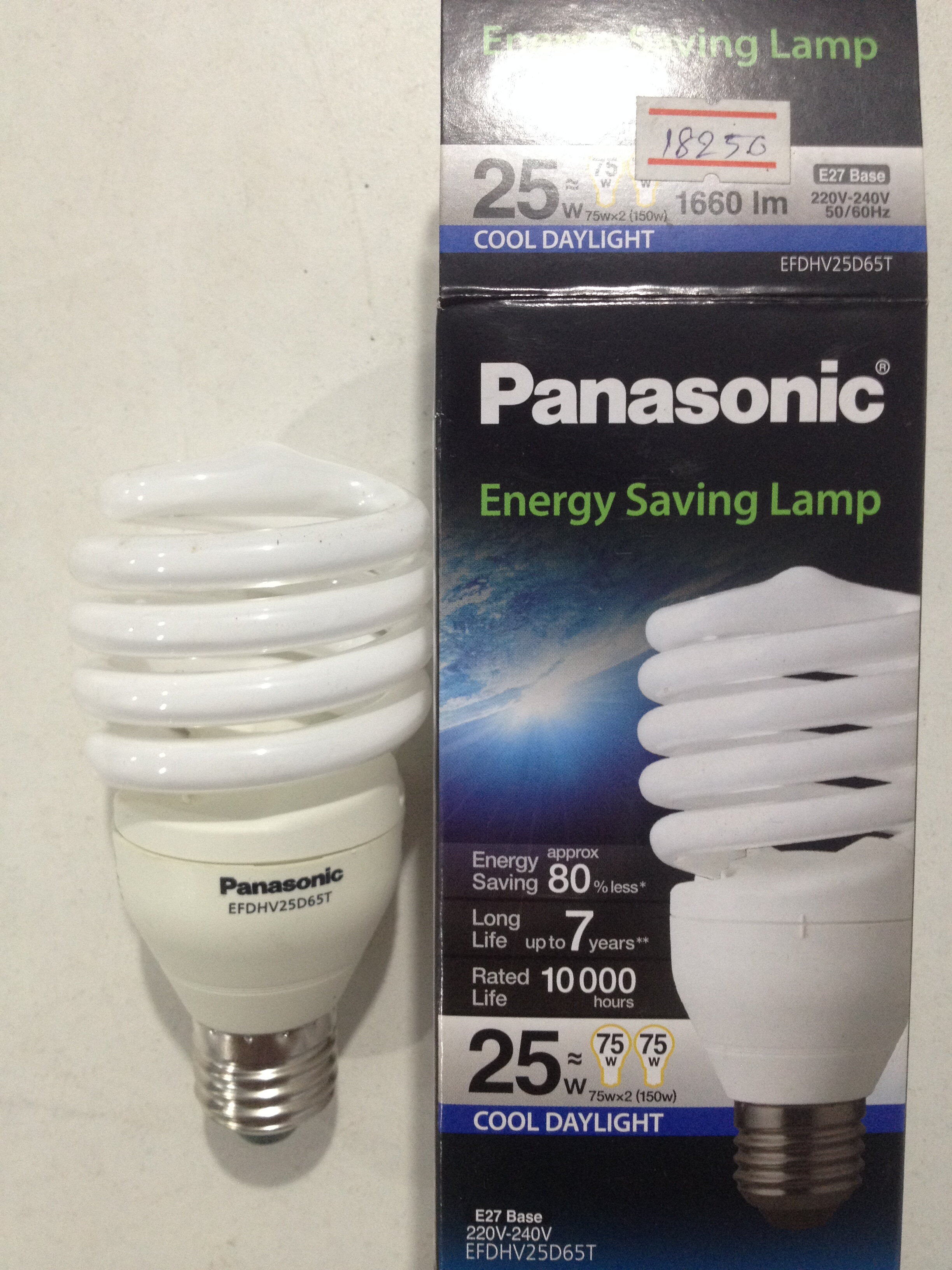 หลอดไฟตะเกียบ แบบเกลียว Panasonic 25W 1660 Lumen Coll Day light EFDHV25D65T หลอดประหยัดไฟ