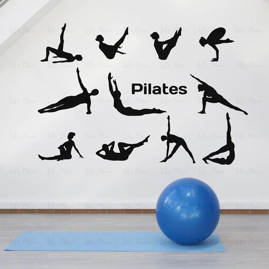 Wall Sticker Pilates Posture Decal Lifestyle Yoga Pose Gymnastics Sport ...