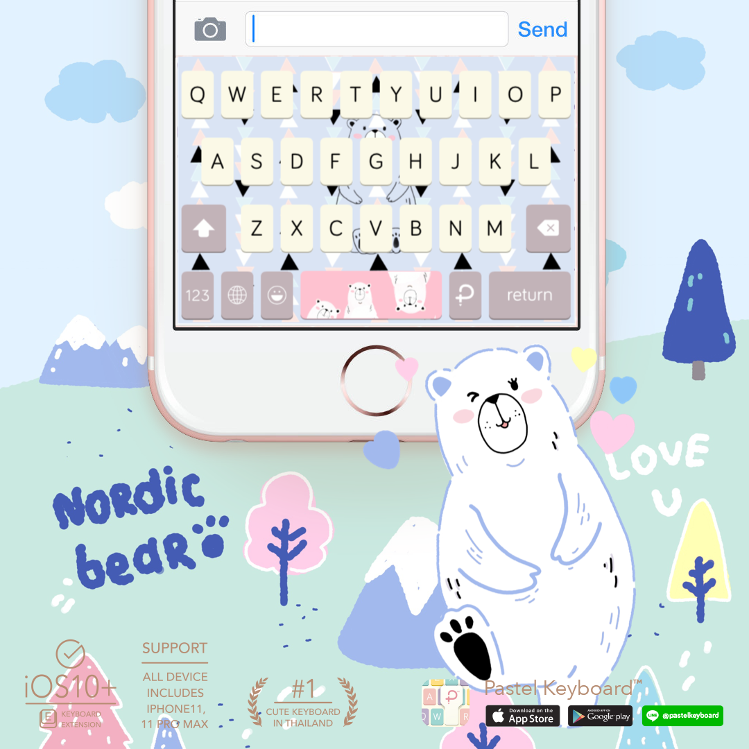Nordic Bear Keyboard Theme⎮(E-Voucher) for Pastel Keyboard App