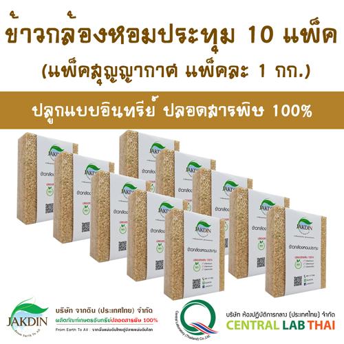 JAKDIN ข้าวกล้องหอมประทุม หุงขึ้นหม้อ หอม นุ่ม ใหม่ ปลอดภัย 100% ข้าวใหม่ในปี เกษตกรขายเอง ปลูกแบบอินทรีย์ปลอดสารพิษ แพ็คสุญญากาศ ขนาด 10 กก.