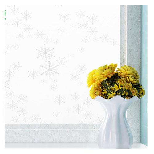 สติ๊กเกอร์ฝ้าติดกระจก แบบมีกาว เกล็ดหิมะ หน้ากว้าง 90 ซม. x 5 ม. รุ่น Transparent wall sticker