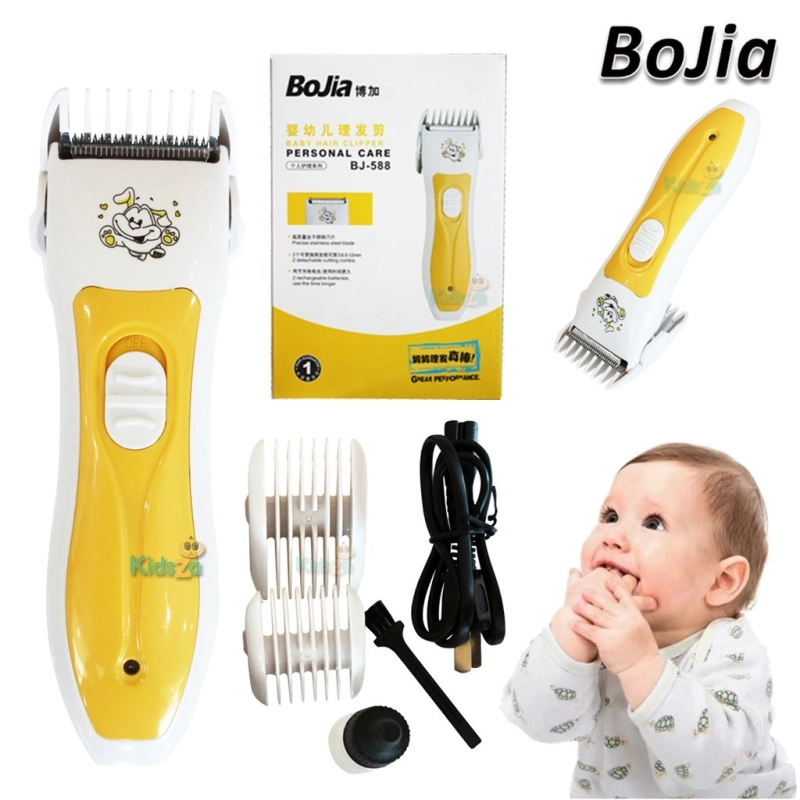 ราคาและรีวิวแบตตาเลี่ยน ปัตเตอเลี่ยน ปัตตาเลี่ยนตัดผมเด็กไร้สาย Bojia baby BJ588 (กล่องเหลือง) BJ-588 hair Clipper-J1