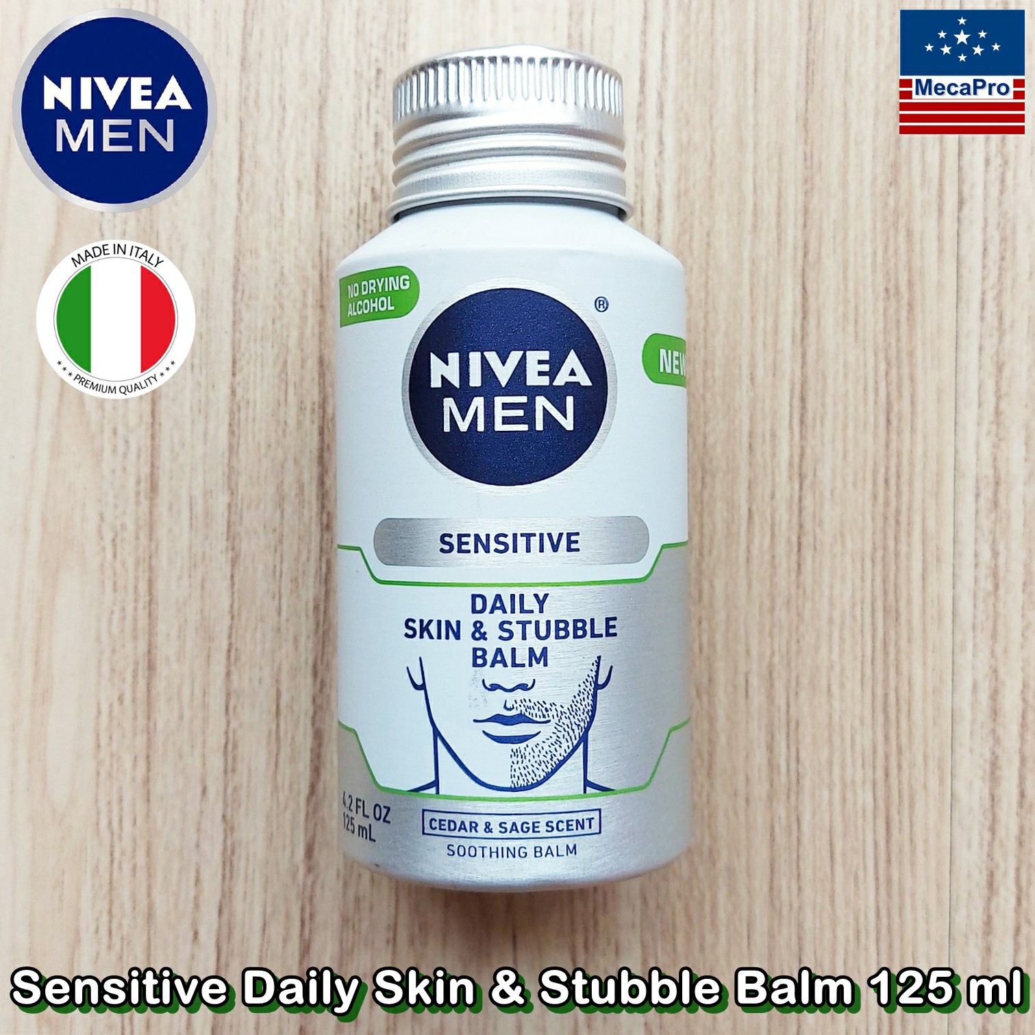 NIVEA® Men Daily Sensitive Skin & Stubble Balm 125 ml นีเวีย ผลิตภัณฑ์บำรุงผิวหน้า หลังการโกนหนวด