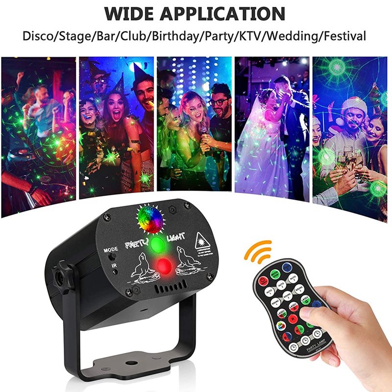 Party Lights, DJ Disco Stage Lights 60 Led Patterns Projector Effects ...