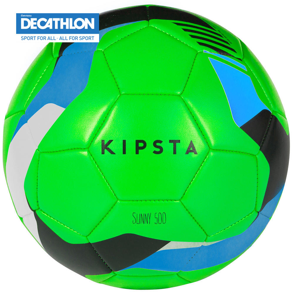 ลูกฟุตบอล Kipsta รุ่น Sunny 500 เบอร์ 5 (สีเขียว/ฟ้า/ดำ) ดีแคทลอน