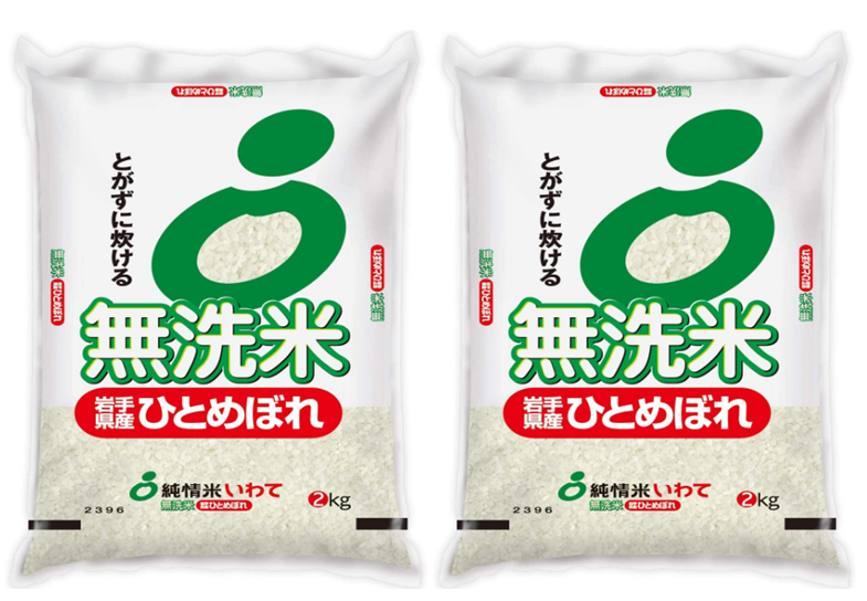 KITOKU SHINRYO ข้าวสารญี่ปุ่น คิโตกุ ชินเรียว มูเซนไม ฮิโตเมะโมเระ จากอิวาเตะ ชุดละ 2 ถุง ถุงละ 2 กิโลกรัม / KITOKU SHINRYO Musenmai Hitomebore Japanese Rice from Iwate Prefecture - Wash-Free - Set of 2 Bags - 2 x 2 KG.