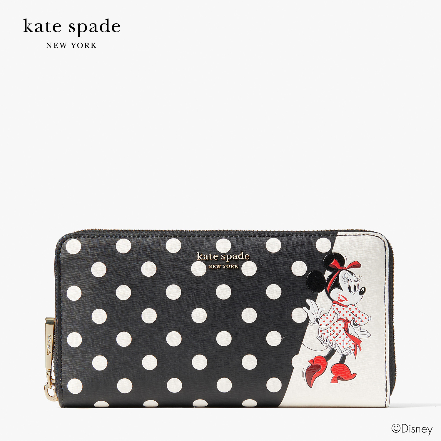 KATE SPADE NEW YORK DISNEY X KATE SPADE NEW YORK MINNIE ZIP AROUND  CONTINENTAL PWR00245 กระเป๋าสตางค์ | Lazada.co.th