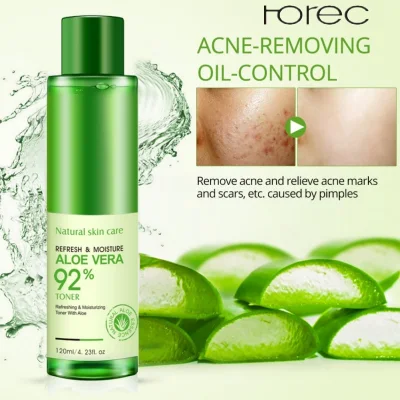 Horec Natural Face Toner Aloe Vera Gel VC Essence Skin Care Hydrating Moisturizing Vitamin C Lighten Pore Toner Korean 120ml