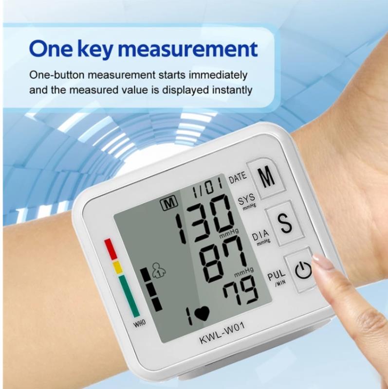 เครื่องวัดความดันโลหิตแบบข้อมือแบบชาร์จ USB เครื่องวัดความดันโลหิตแบบดิจิตอลอัตโนมัติ เครื่องวัดอัตราการเต้นของหัวใจ เครื่องวัดความดันโลหิตแบบพกพา Portable Blood Pressure Monitor