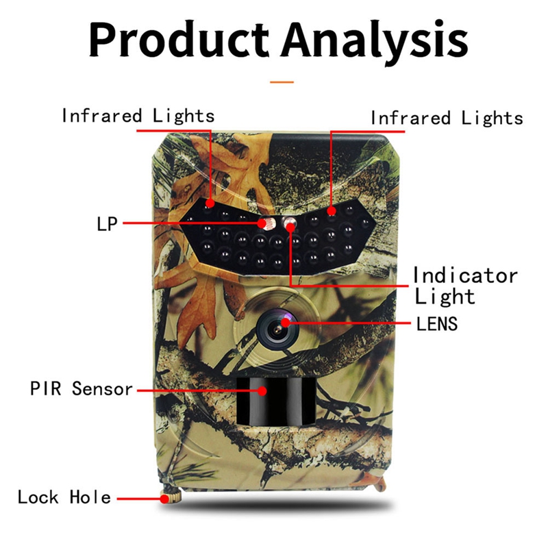 PR100 PRO Hunting Camera IP54 Waterproof Trail Camera 1080P 16MP Video