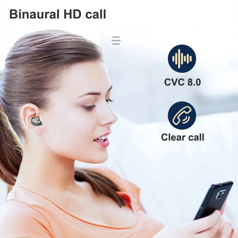 ภาพสินค้าชุดหูฟังบลูทูธชุดหูฟังสเตอริโอไร้สาย TWS 5.0 ชุดหูฟังบลูทูธพร้อมเคสชาร์จชุดหูฟังไร้สายบลูทูธชุดหูฟังพกพาแบบสัมผัส Bluetooth Wireless Stereo Headphones จากร้าน Best Buy บน Lazada ภาพที่ 9