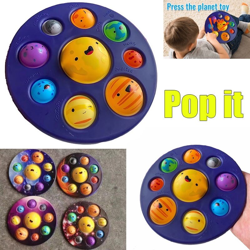 【Lifefree】Pop it ของเล่น ดาวเคราะห์ทั้งแปด ของเล่นฟองสบู ของเล่นกดนิ้วดาวเคราะห์ Pop Bubble Sensory Fidget Toy