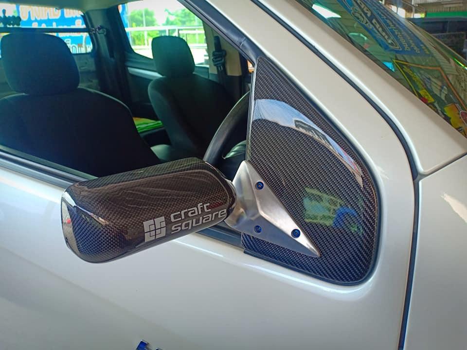 กระจกมองข้าง งานคาร์บอนแท้ พร้อมแป้น งาน คาร์บอน แท้ รถรุ่นออนิว1.9 ออนิวดีแมค ออนิวเชฟ รับประกันงานหุ้มคาร์บอนแท้ กระจก เลนส์ฟ้า