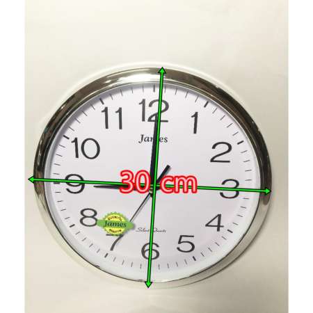 นาฬิกาเเขวนขอบสีเงิน ทรงกลม อเนกประสงค์