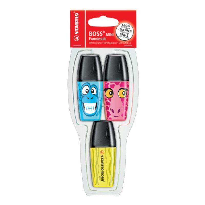 Electro48 STABILO BOSS Mini Funnimals ปากกาเน้นข้อความ 07/03-56 แพ็ค 3 สี
