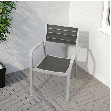 Table+2 chairs w armrests, outdoor,71x71x73 cmSJÄLLAND