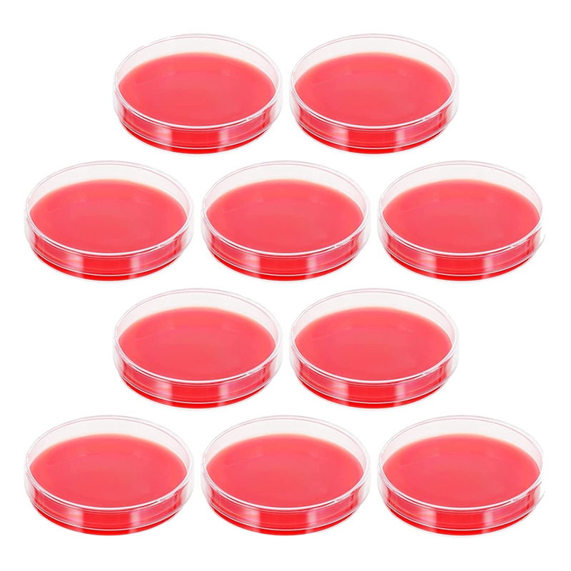 10Pcs Agar Plates Petri Dishes Blood Agar Petri Dishes for Biological