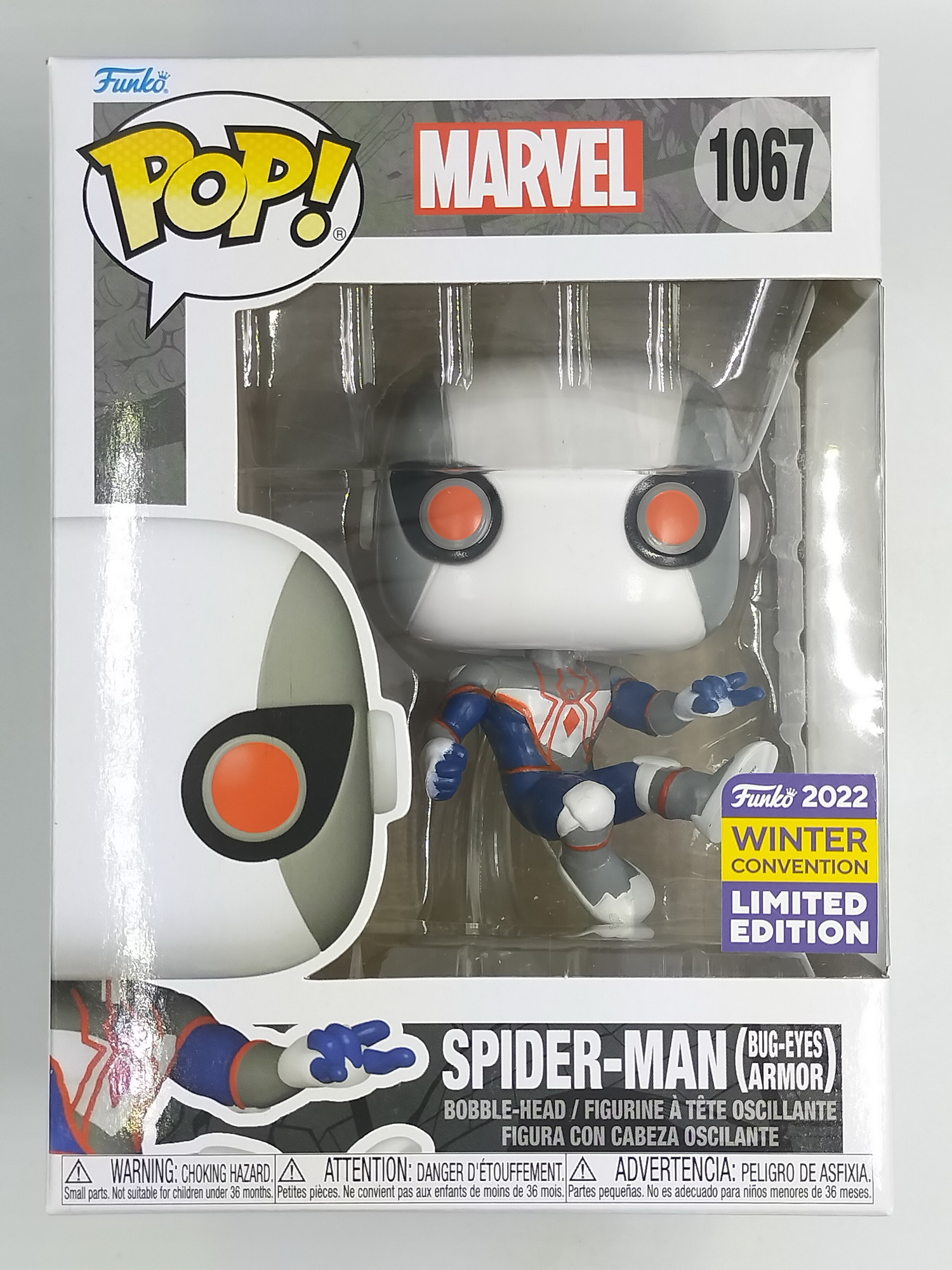 Funko Pop! + Protector: Marvel Spider-Man (Bug-Eyes Armor) (Winter