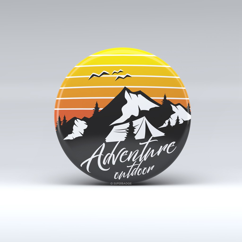 (YJ Store)เข็มกลัด Vintage Adventure Camping Outdoor 201935
