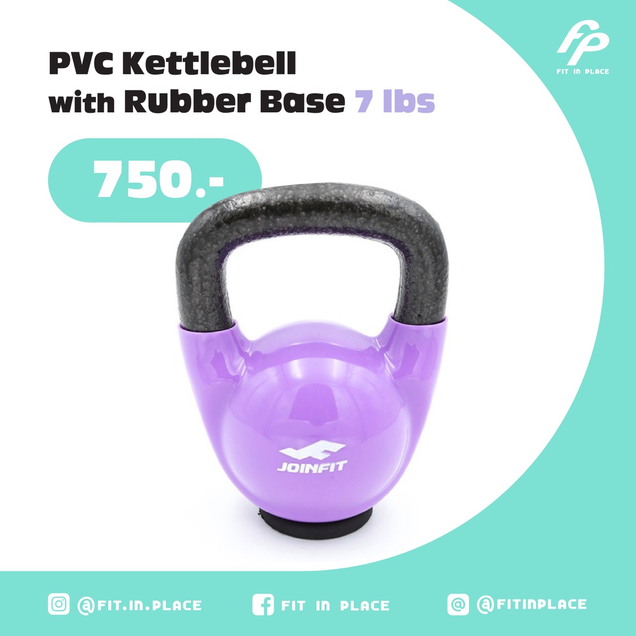 Fit in Place - Joinfit PVC Kettlebell with Rubber Base 7lbs