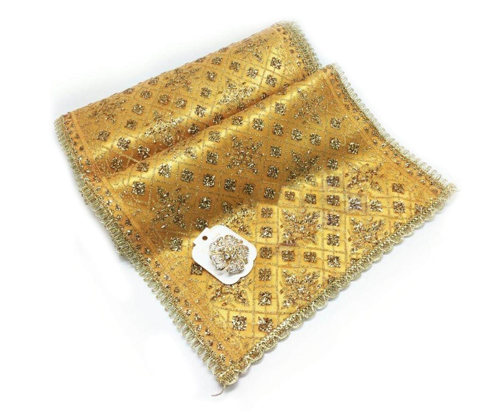 ผ้าห่มพระพุทธรูปเลื่อมทองแบบสวย ผ้าห่มพระสไบทอง ขนาด 4 เมตร กว้าง 12 นิ้ว เหมาะสำหรับห่มพระประทาน ในโบสถ์หรือวิหาร