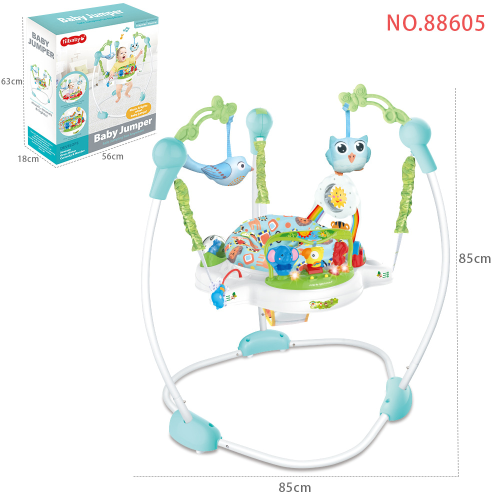 Baby jumping chair multifunctional music jumping chair children's fitness chair seat swing chair game table fitness frame