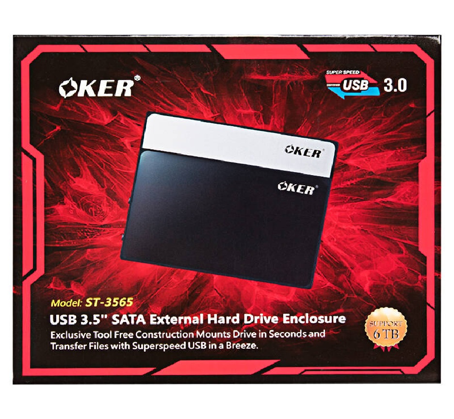 OKER USB 3.0 SATA External Hard Drive Enclosure 3.5 รุ่น ST- 3565