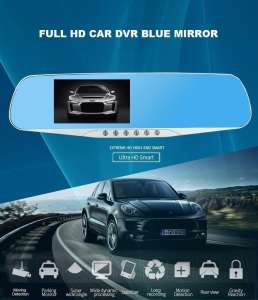 กล้องติดรถยนตร์ กระจกมองหลัง กล้องหน้า+หลัง FullHD 1080P Vehicle Blackbox 302 Car Camcorder