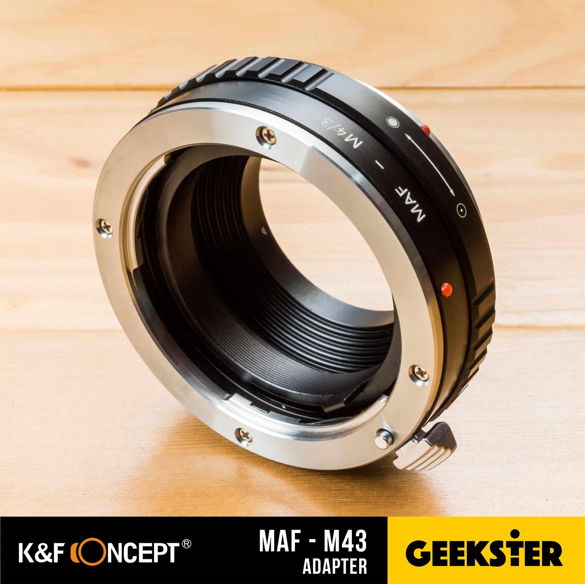 K&F MAF-M43 Adapter แปลงเลนส์ Minolta AF / Minolta A เพื่อเอามาใส่กล้อง Olympus และ Panasonic Mirrorless  ( Lens mount adapter Mount MAF For Olympus and Panasonic Lumix ) ( เมาท์แปลง อแดปเตอร์ ) ( MAF-M43 / MAF-M4/3 ) ( MAF M43 / MAF M4/3 ) ( Geekster )