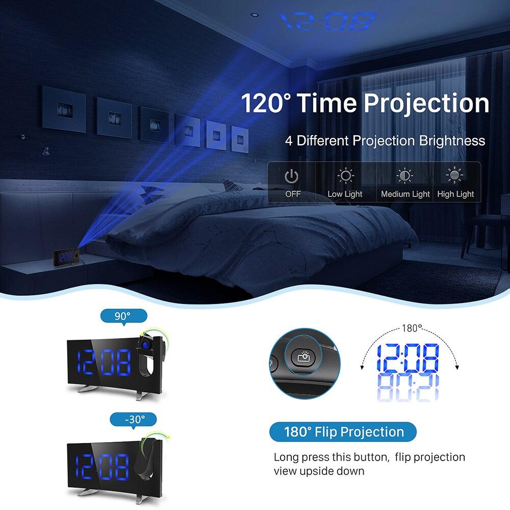 Mpow HM268 Digital FM Radio Alarm Clock With Projection 4 Alarm Sounds
