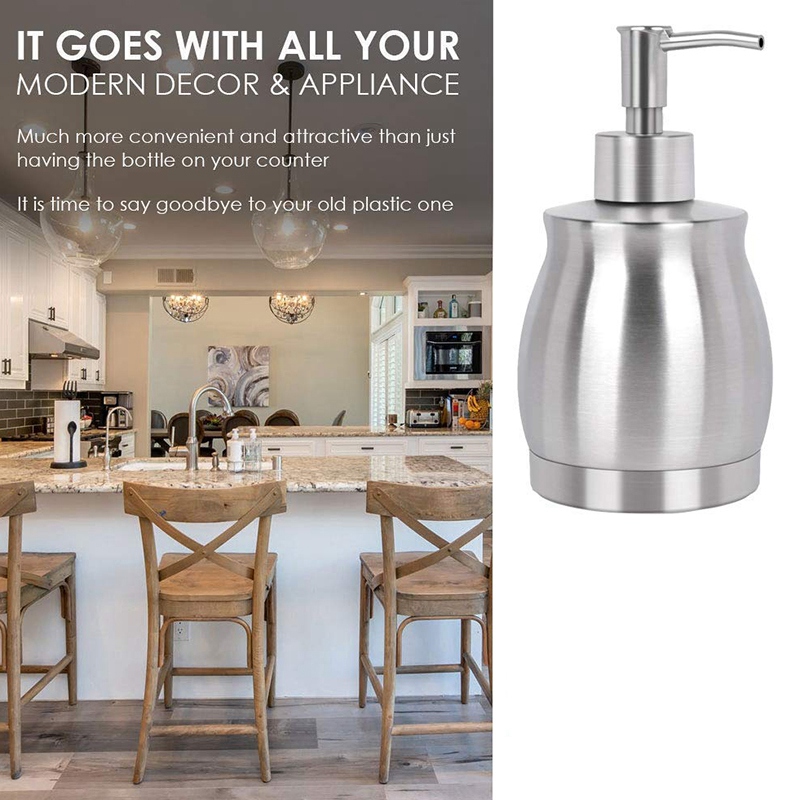 Stainless Steel Countertop Soap Dispenser Prime 390 Ml Liquid Bottle
