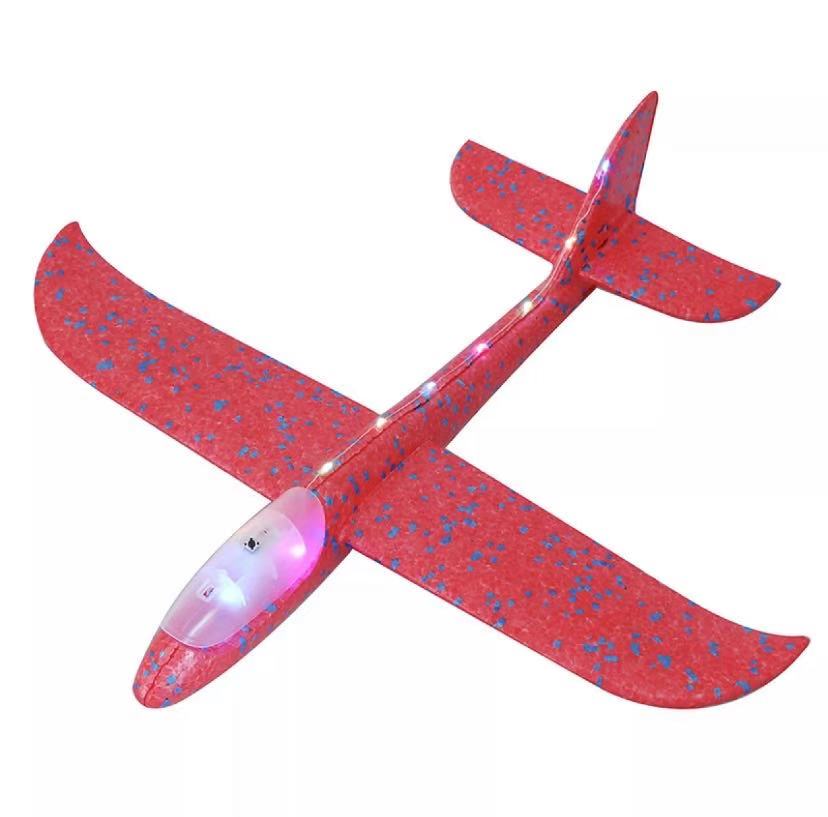 เครื่องร่อนเครื่องบินโฟม 48 เซนติเมตรพร้อมโคมไฟ DIY มือโยนบิน
