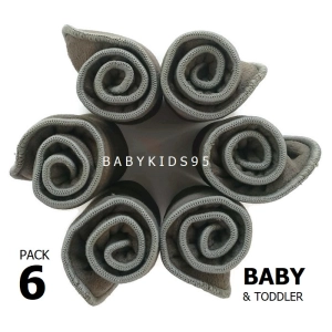 สินค้า BABYKIDS95 (Pack 6-เด็ก) แผ่นซับชาโคล แผ่นใหญ่เต็มพอดี ผ้าอ้อมเด็ก หนา5ชั้น IC