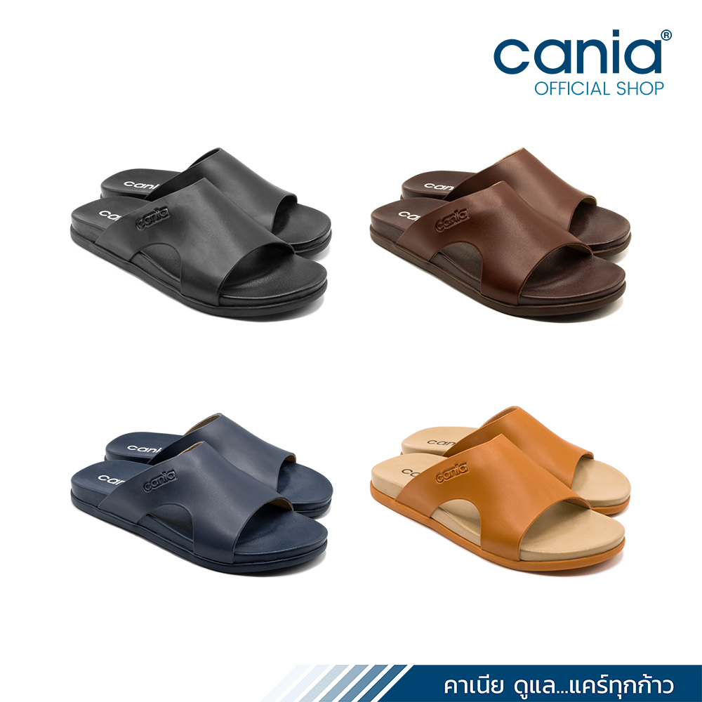 CANIA คาเนีย รองเท้าแตะลำลองชาย รุ่น CM12122 - สีดำ, น้ำตาล, แทน, กรม Size 40-44