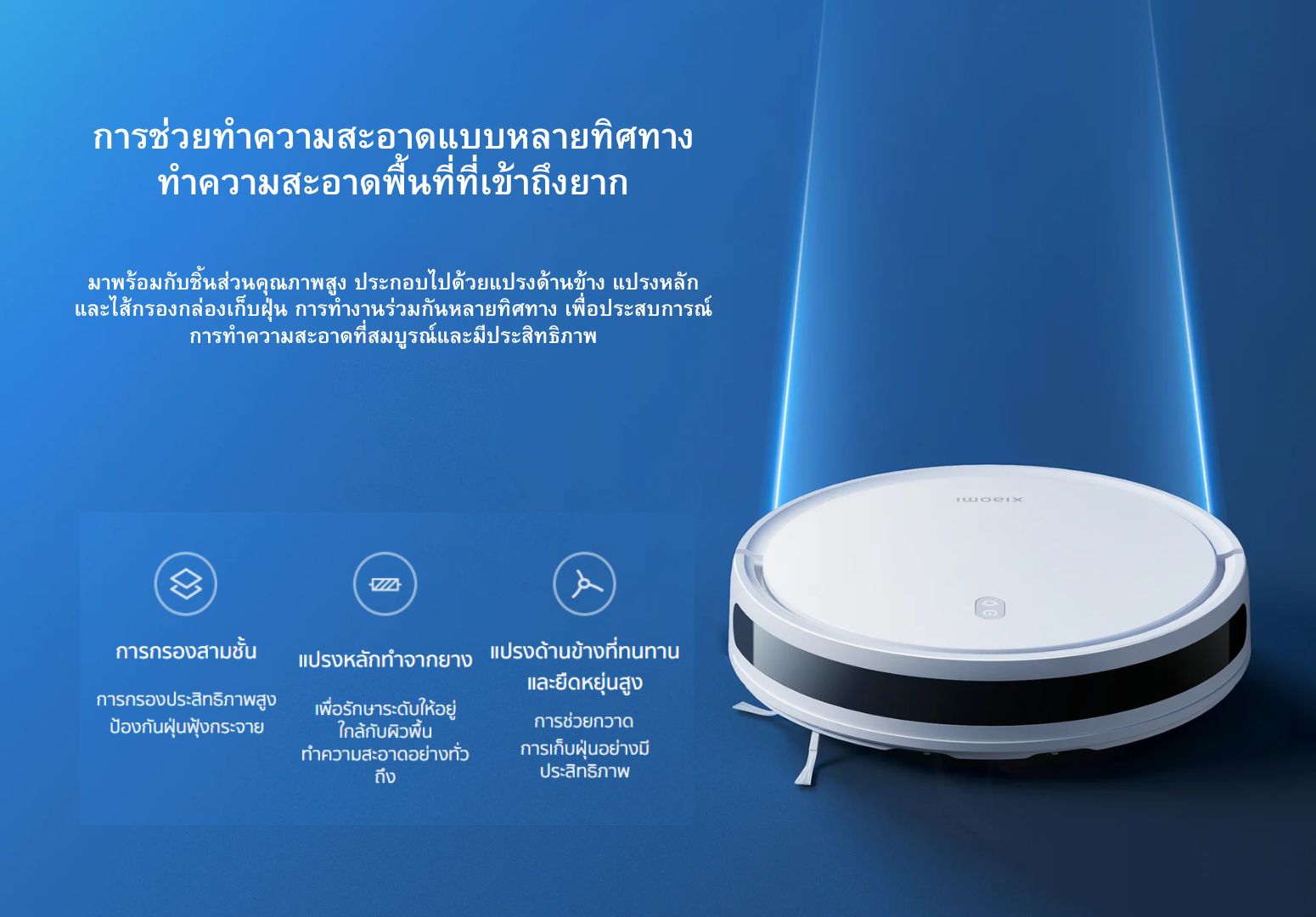 Xiaomi Robot Vacuum E10 รับประกันศูนย์ 1 ปี หุ่นยนต์ดูดฝุ่นอัจฉริยะ ...