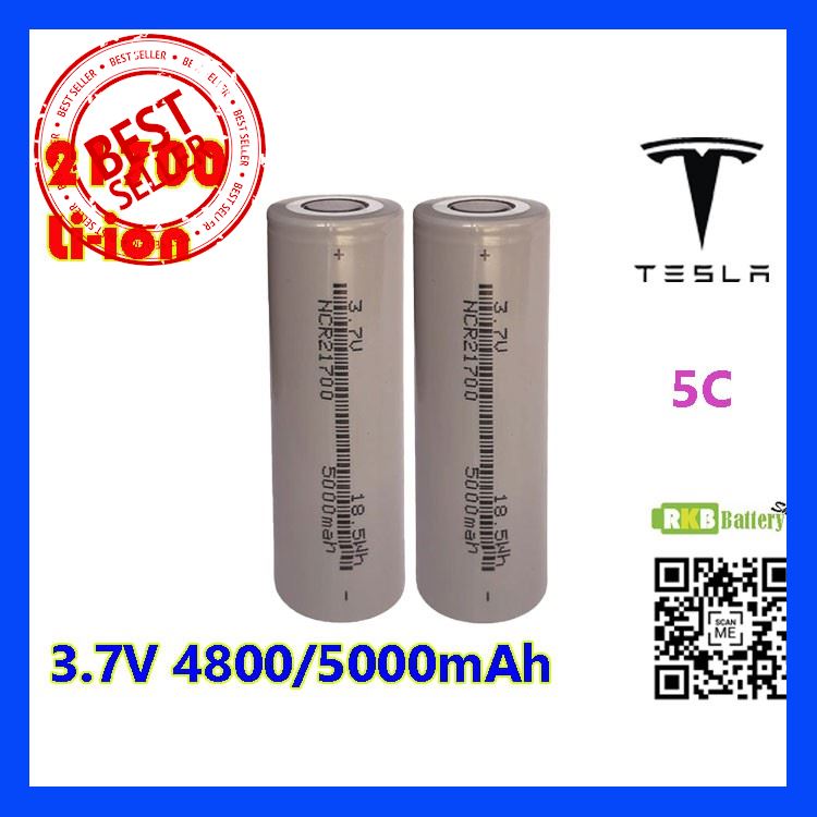 Hot sale! สินค้าดี ราคาถูก [พร้อมส่ง] Panasonic 21700 5000mAH 5C Rechargeable Lithium Tesla Battery แบตเตอรี่ลิเธียมไอออนจ่ายกระแสและความจุสูง