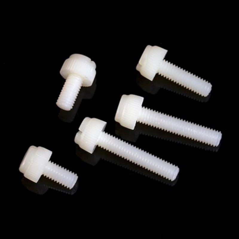 10 50pcs M3 M4 M5 M6 M8 White Nylon Knurled Thumb Screw Pa66 Nylon