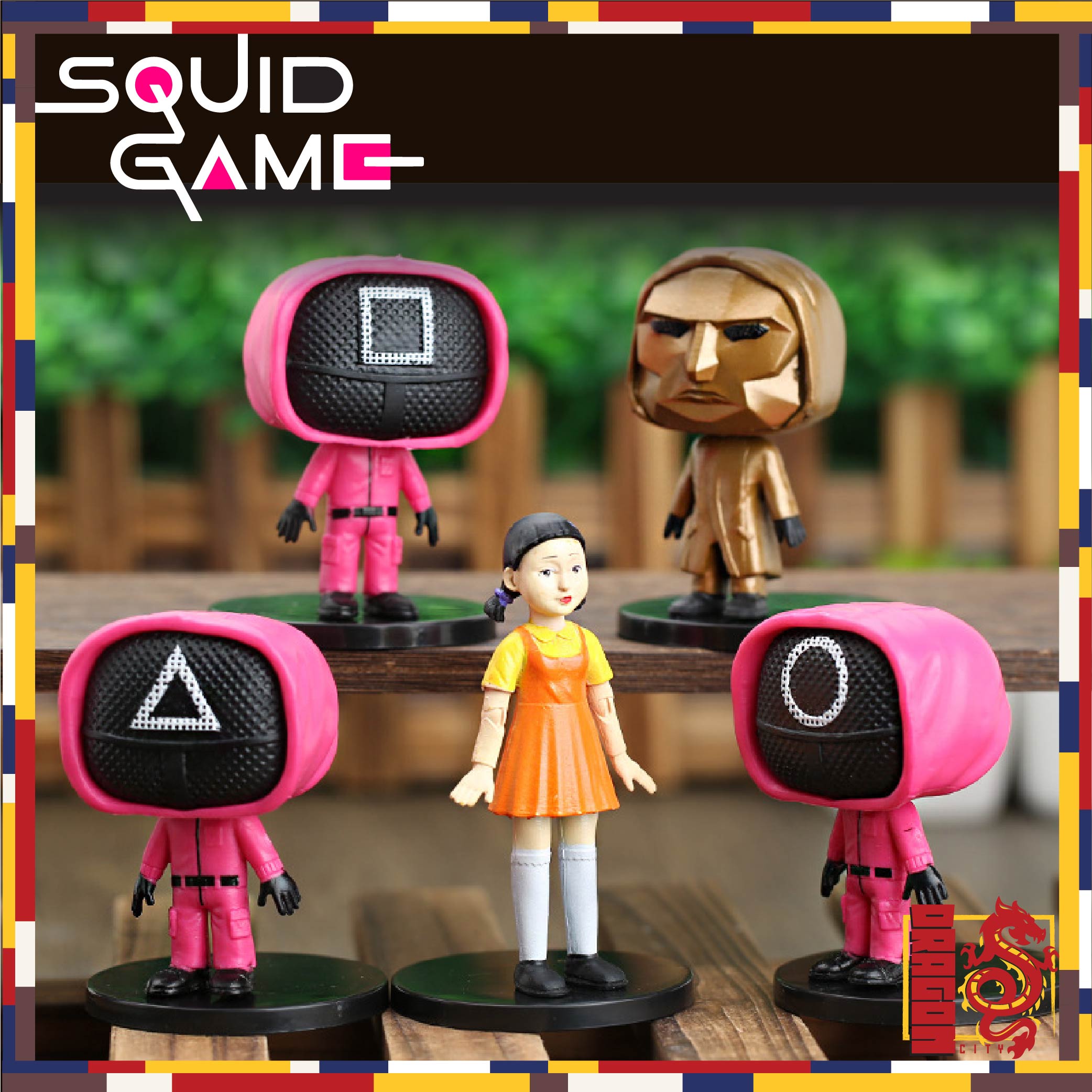 Squid Game สควิดเกม เล่นลุ้นตาย พร้อมส่ง Squid Game Doll Masked Man Doll Model Resin Crafts