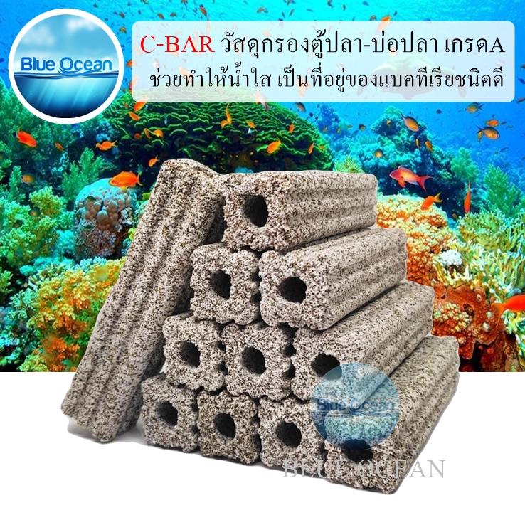 CBAR ซีบาร์ วัสดุกรองตู้ปลา-บ่อปลา ช่วยทำให้น้ำใส เป็นที่อยู่ของแบคทีเรีย สีเทาแบบเหลี่ยม แพ็ค/1ชิ้น ขนาด 15x3.5 cm