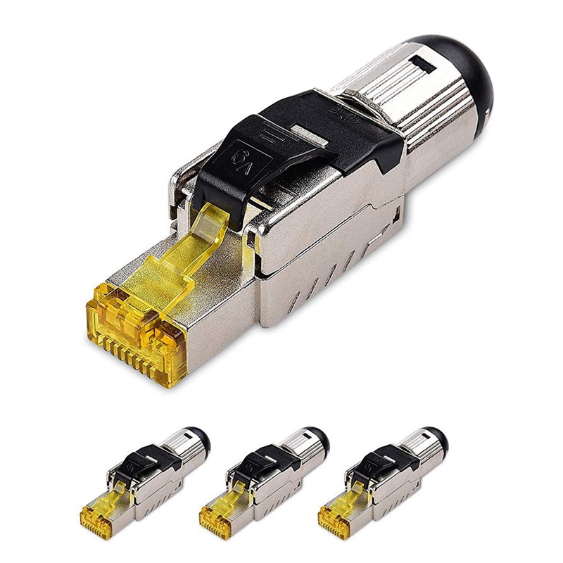 Cat8 Industrial Connector RJ45 Shielded Field Plug Tool Easy