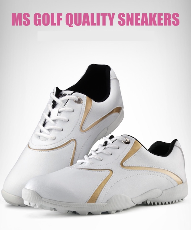 Golf Shoe by PGM Model XZ016 White Gold for Man SIZE EU:35 - EU:45 แบรนด์ EXCEED