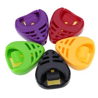 5 ชิ้นพลาสติกที่มีสีสันกีต้าร์ Pick Plectrum ด้ามจับกล่อง (เลือกไม่รวม)-นานาชาติ