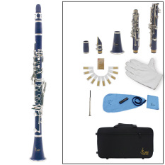 Clarinet เอบีเอส 17 คีย์บอร์ดแบน Soprano Binocular Clarinet พร้อมผ้าทำความสะอาดถุงมือ 10 กกไขควงกรณี Woodwind Instrument - นานาชาติ By Tomnet