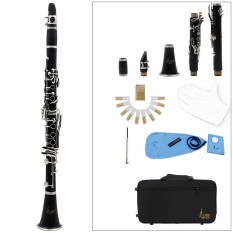 Clarinet เอบีเอส 17 คีย์บอร์ดแบน Soprano Binocular Clarinet พร้อมผ้าทำความสะอาดถุงมือ 10 กกไขควงกรณี Woodwind Instrument - นานาชาติ By New Plus