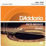D'Addario® สายกีตาร์โปร่ง เบอร์ 10 แบบ 85/15 Bronze ของแท้ 100% รุ่น EZ900 (Extra Light, 10-50) ** Made in USA **