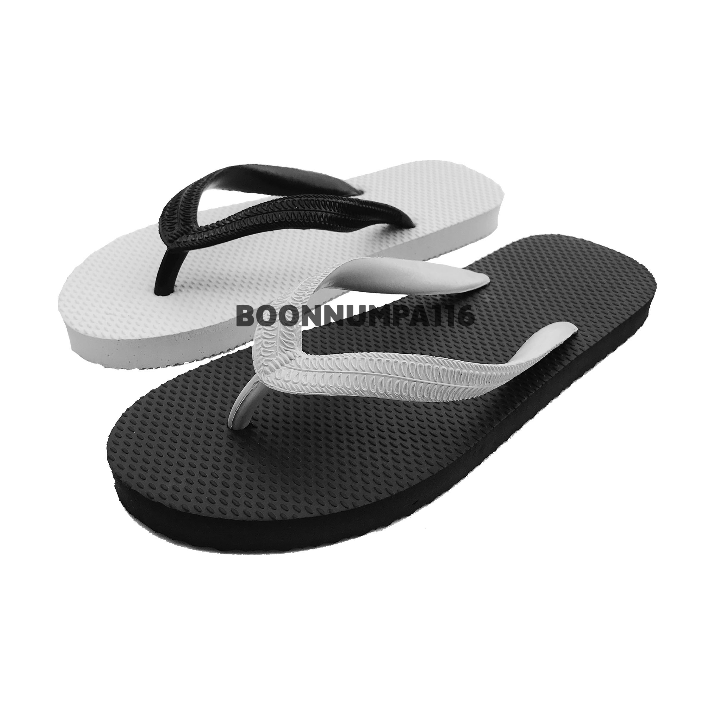 Black&White Flip Flops รองเท้าแตะสีขาวดำ สลับสีพื้นและหู