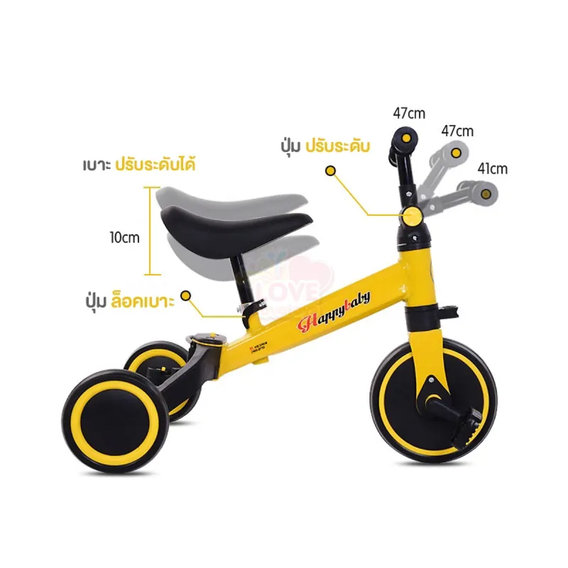 ภาพสินค้าจักรยานเด็ก 2in1 (ไถได้+ถีบได้) จักรยานทรงตัว รถเด็ก A5 จากร้าน lovelovetoy บน Lazada ภาพที่ 8