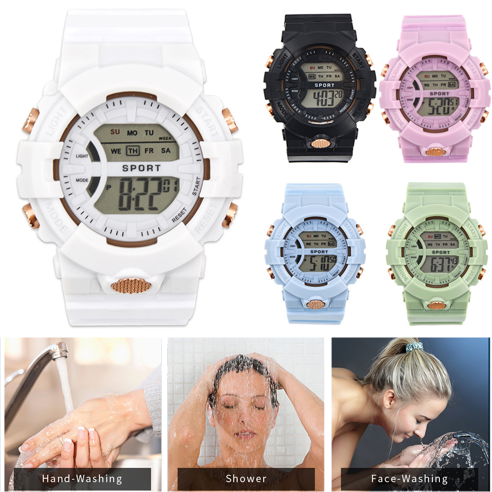5 Colors INS Adjustable Students Casual Sports Electronic Watch LED Digital Watches Luminous Wrist Watches Silicone