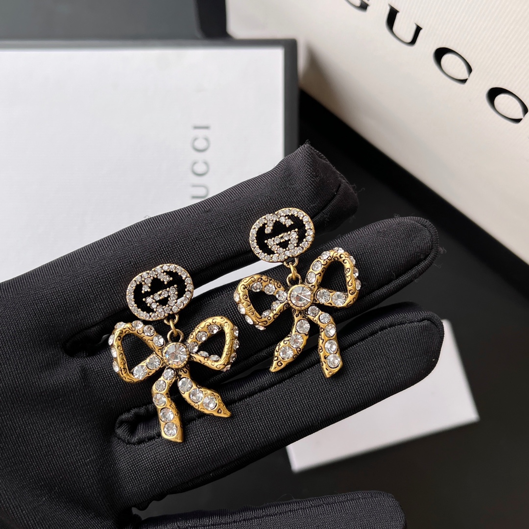 Fashion Gucci Earring Titanium Steel Letter Logo Double GG Ear Hoop