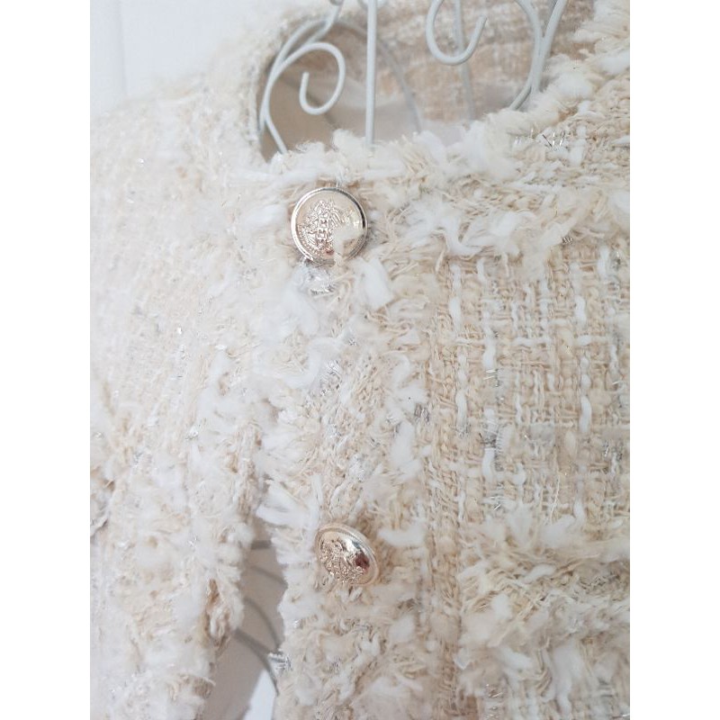 Vxh เสื้ออินเทรนผู้หญิง เสื้อรัดรูป พร้อมส่ง 2สี เสื้อคลุมสไตล์ชาแนลผ้า ...